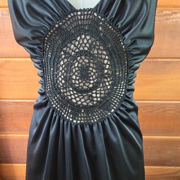 NWT Niki Livas 90s Y2K Crochet Ruched Dress 2 Fairy Grunge Whimsigoth Festival - Picture 3 of 12